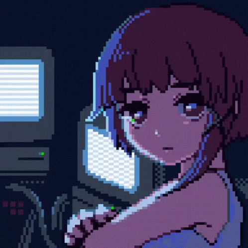 A gif of Lain from Serial Experiments Lain, looking at the camera. Credit unknown (found on Tenor)
